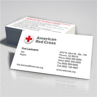 American Red Cross Business Card Services Double Sided