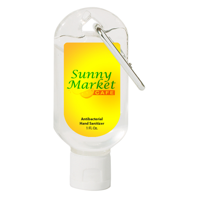 Hand Sanitizer with Carabiner - 1 oz.