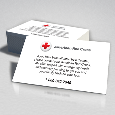 American Red Cross Business Card Disaster English Spanish